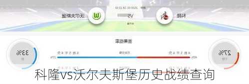 科隆vs沃尔夫斯堡历史战绩查询