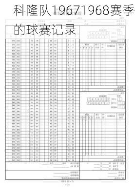 科隆队19671968赛季的球赛记录