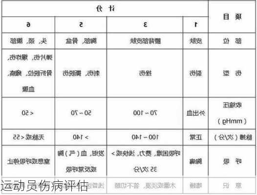 运动员伤病评估