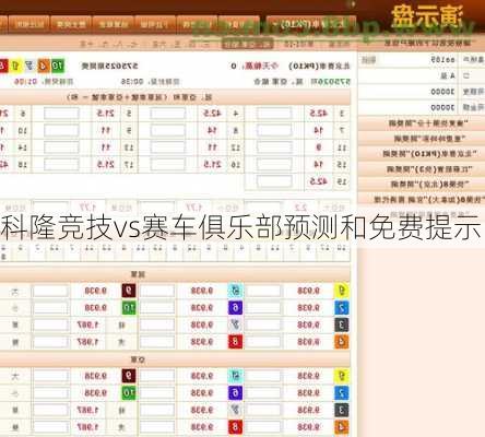 科隆竞技vs赛车俱乐部预测和免费提示
