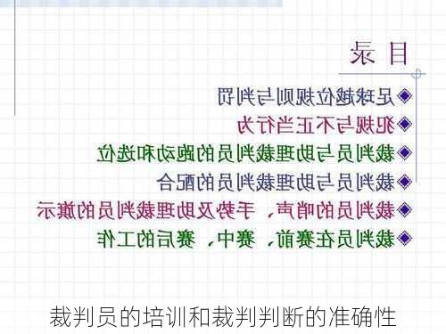 裁判员的培训和裁判判断的准确性