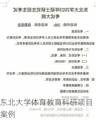 东北大学体育教育科研项目案例