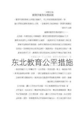 东北教育公平措施