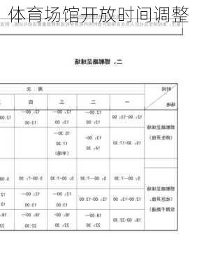 体育场馆开放时间调整