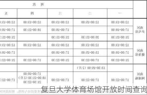 复旦大学体育场馆开放时间查询