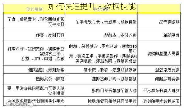 如何快速提升大数据技能