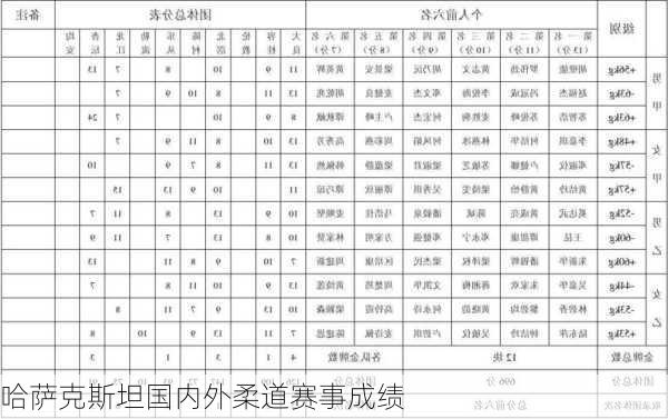 哈萨克斯坦国内外柔道赛事成绩