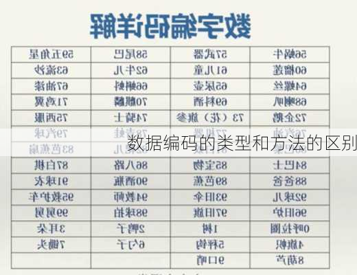 数据编码的类型和方法的区别