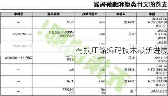 有损压缩编码技术最新进展