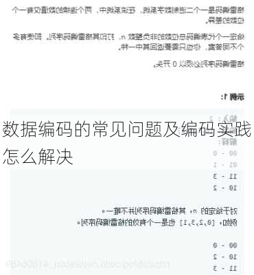 数据编码的常见问题及编码实践怎么解决