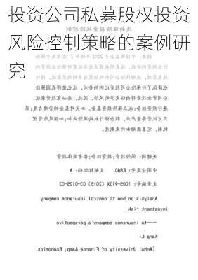 投资公司私募股权投资风险控制策略的案例研究