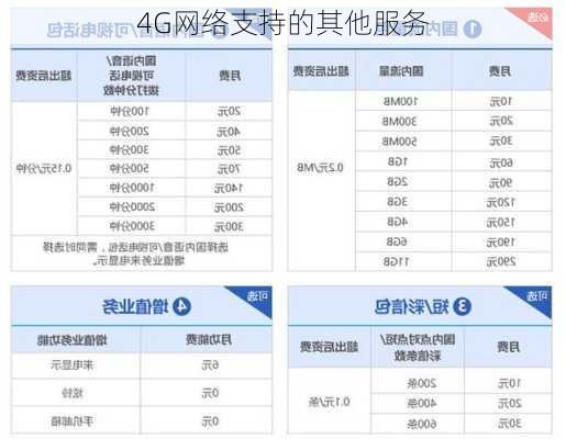 4G网络支持的其他服务