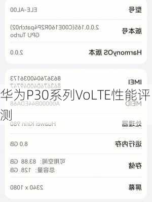 华为P30系列VoLTE性能评测