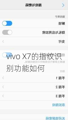 vivo X7的指纹识别功能如何