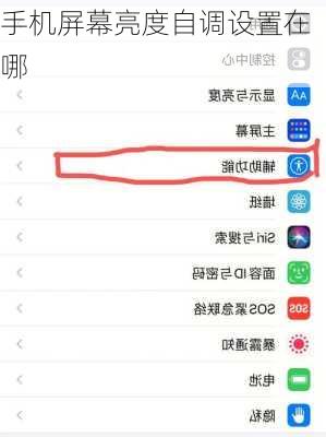 手机屏幕亮度自调设置在哪