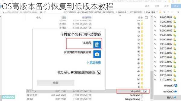 iOS高版本备份恢复到低版本教程