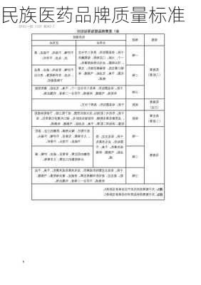 民族医药品牌质量标准