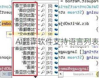 AI翻译软件支持语言列表