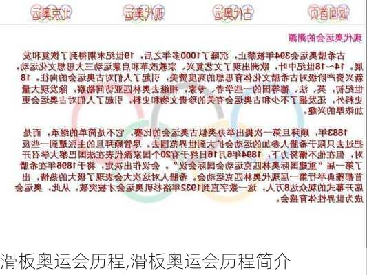 滑板奥运会历程,滑板奥运会历程简介