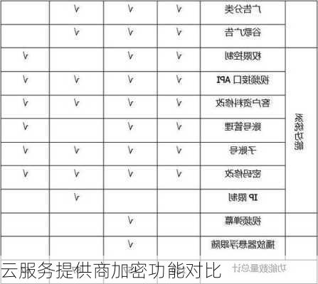 云服务提供商加密功能对比