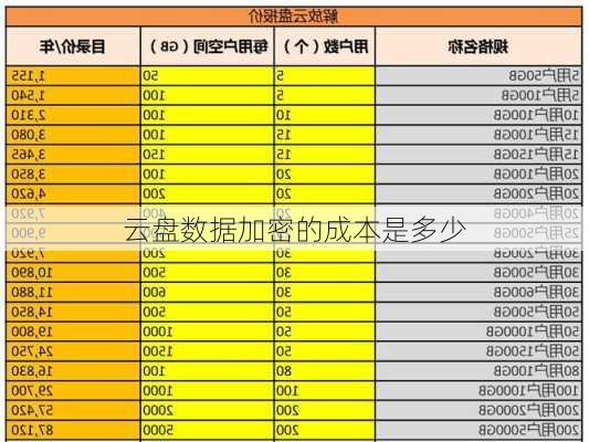 云盘数据加密的成本是多少