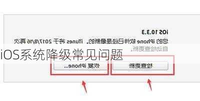 iOS系统降级常见问题