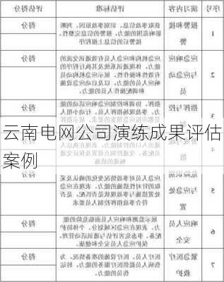 云南电网公司演练成果评估案例