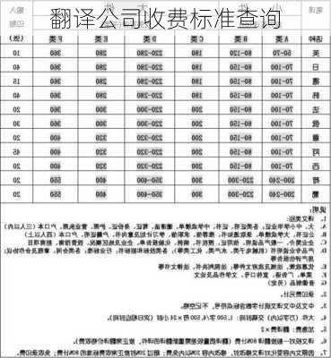 翻译公司收费标准查询