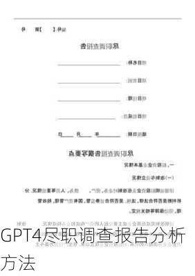 GPT4尽职调查报告分析方法