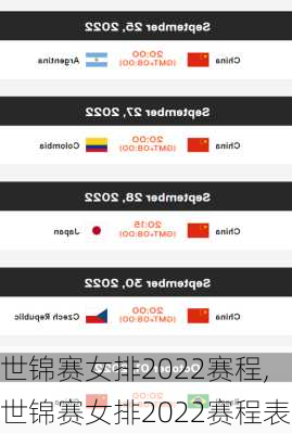 世锦赛女排2022赛程,世锦赛女排2022赛程表