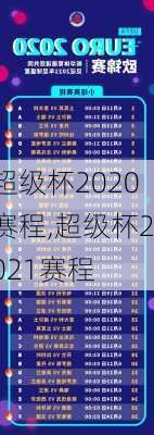 超级杯2020赛程,超级杯2021赛程