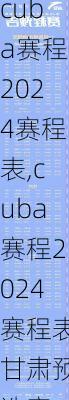 cuba赛程2024赛程表,cuba赛程2024赛程表甘肃预选赛
