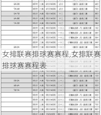 女排联赛排球赛赛程,女排联赛排球赛赛程表