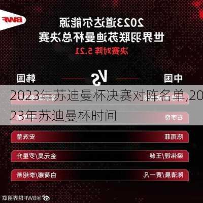 2023年苏迪曼杯决赛对阵名单,2023年苏迪曼杯时间