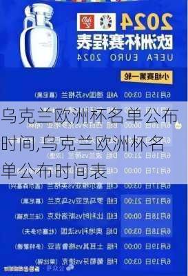 乌克兰欧洲杯名单公布时间,乌克兰欧洲杯名单公布时间表