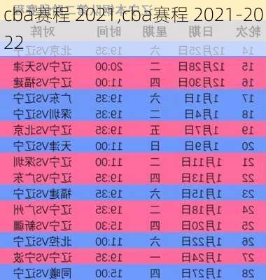 cba赛程 2021,cba赛程 2021-2022