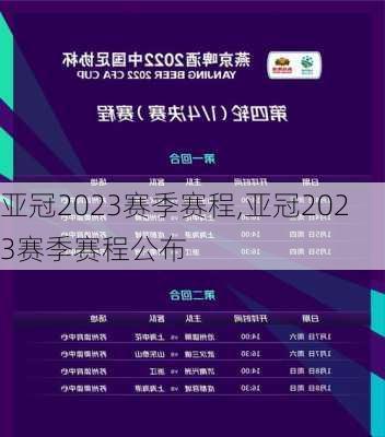 亚冠2023赛季赛程,亚冠2023赛季赛程公布