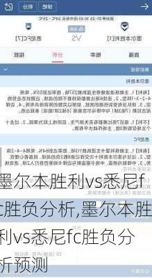 墨尔本胜利vs悉尼fc胜负分析,墨尔本胜利vs悉尼fc胜负分析预测