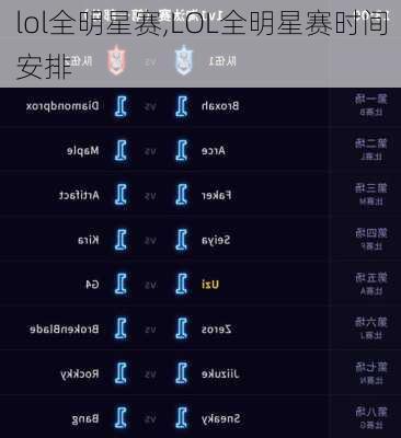 lol全明星赛,LOL全明星赛时间安排