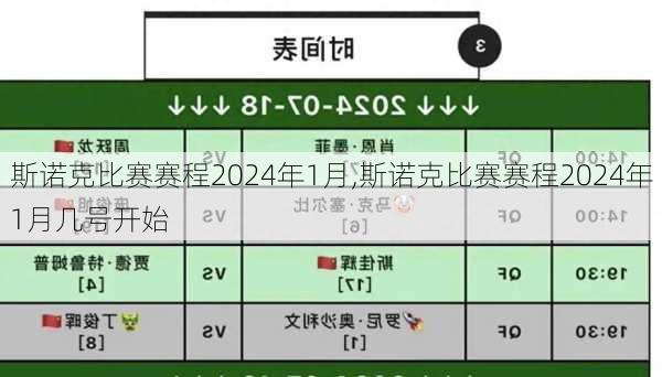 斯诺克比赛赛程2024年1月,斯诺克比赛赛程2024年1月几号开始