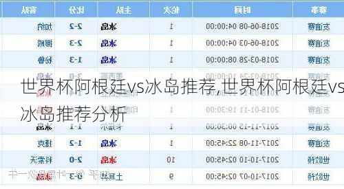 世界杯阿根廷vs冰岛推荐,世界杯阿根廷vs冰岛推荐分析