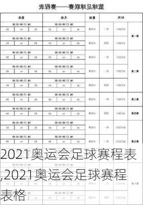 2021奥运会足球赛程表,2021奥运会足球赛程表格