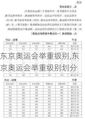 东京奥运会举重级别,东京奥运会举重级别划分