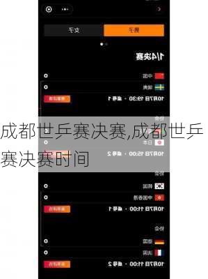 成都世乒赛决赛,成都世乒赛决赛时间