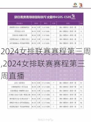 2024女排联赛赛程第三周,2024女排联赛赛程第三周直播