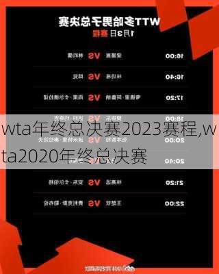 wta年终总决赛2023赛程,wta2020年终总决赛