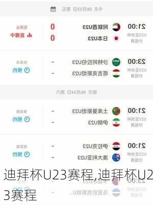 迪拜杯U23赛程,迪拜杯U23赛程