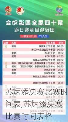 苏炳添决赛比赛时间表,苏炳添决赛比赛时间表格