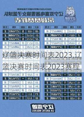 辽篮决赛时间表2023,辽篮决赛时间表2023赛程