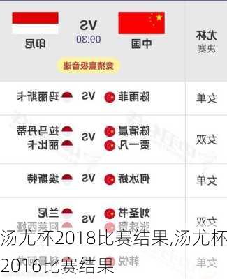 汤尤杯2018比赛结果,汤尤杯2016比赛结果